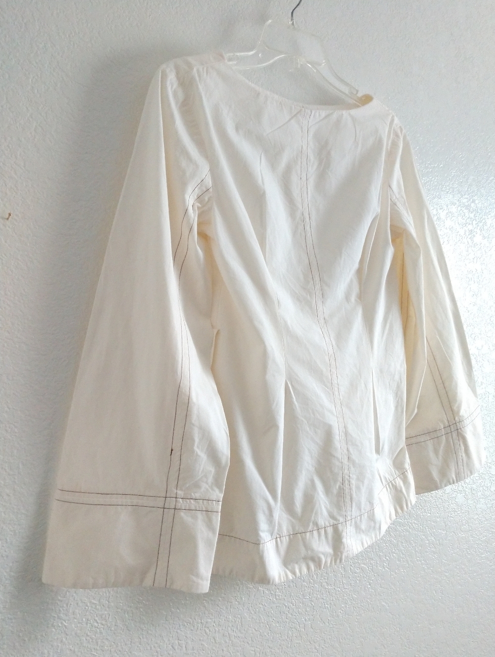 Topshop Cream White Tunic Top Fitted Peasant Size 0 Chest 28" - Picture 3 of 9